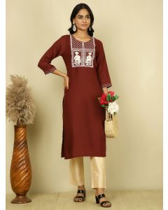 Thread Embroidered Cotton Kurta 
