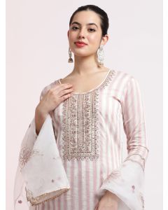 Embellished Silk Blend Kurta Set With Dupatta