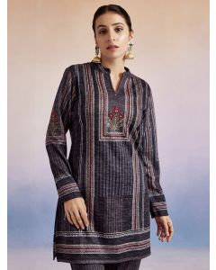 Grey Embroidered Woolen Co-ord Set