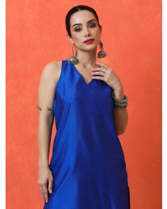 Embroidered Viscose Chanderi Festive Kurta Set-1B25KPNTR002 Blue