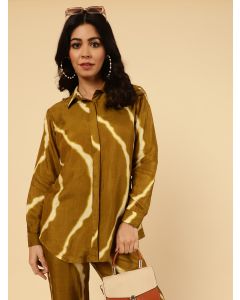 Olive Green Lehriya Co-ord Set