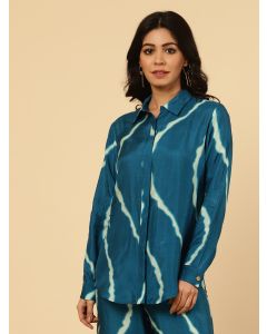 Teal Lehriya Co-ord Set