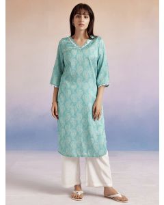 Bandhej Printed Straight Kurta