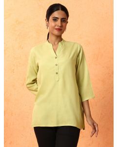 Solid Printed A-Line Kurta-1C24KRTAR0043 Green