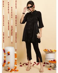 Black Zardozi Embroidered Velvet Co-ord Set 