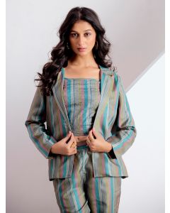 Floral Printed Straight Kurta With Pants-1D23COORR0010 Teal