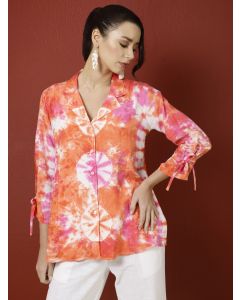 Orange Tie Dye Shirt 