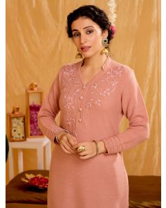 Zari Work Embroidered Festive Kurta Set With Dupatta-1D24KPNTR004 Pink