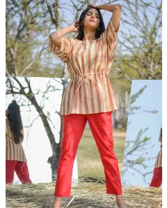 Yellow Border Printed Cotton Sleepwear