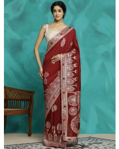 Festive Zari Woven Design Red Heavy Banarasi Saree 