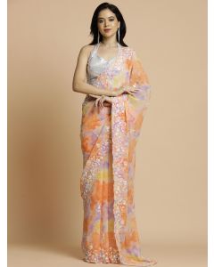 Sequin Embellished Georgette Heavy Saree