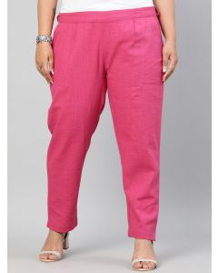Magenta Ethnic Wear Cotton Slub Pants