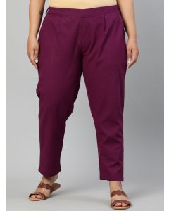 Purple Ethnic Wear Cotton Slub Pants