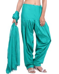 Pure Cotton Sea Green Patiala Salwar And Dupatta Set