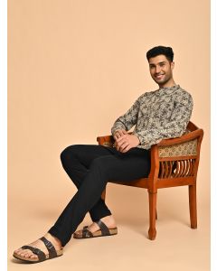 Floral Block Printed Cotton Short Kurta 
