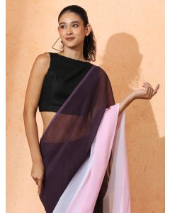 Ready to Wear Ombre Georgette Saree with Unstiched Blouse-SJ RTW 15 Multicolor