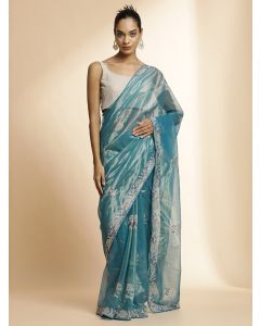 Golden Net Party Wear Sequin Work Saree